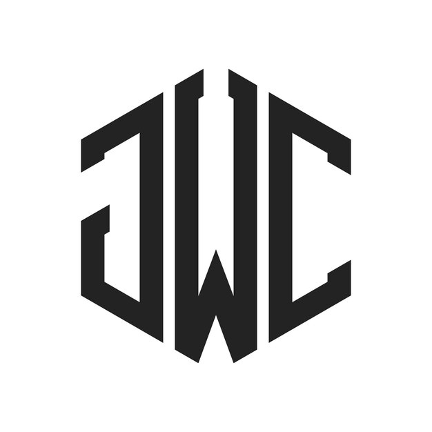 Diseño del logotipo JWC Letra inicial JWC Monograma Logotipo con forma de hexágono