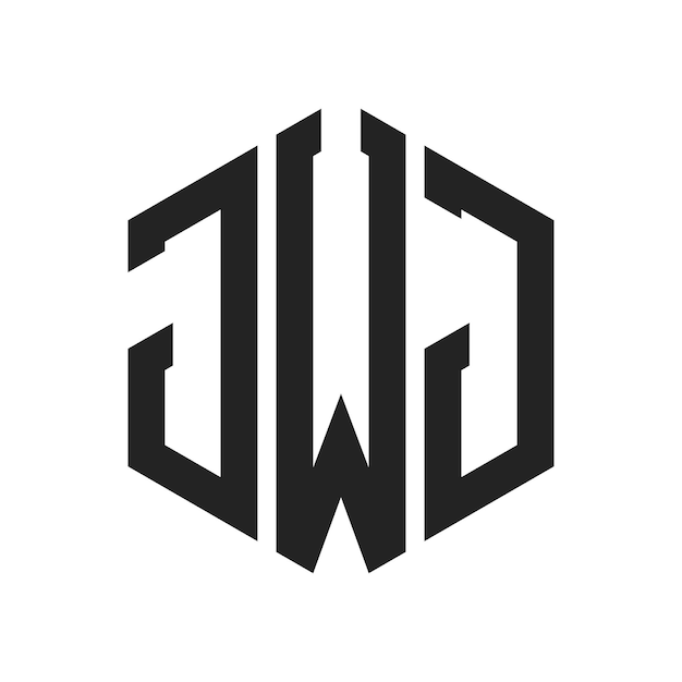 Diseño del logotipo de JWJ Letra inicial JWJ Monograma Logotipo con forma de hexágono
