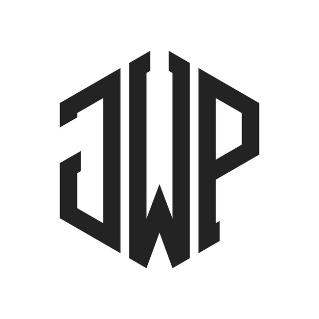 Diseño del logotipo JWP Letra inicial JWP Monograma Logotipo con forma de hexágono