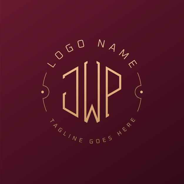 Diseño de logotipo de JWP de lujo Letra elegante JWP Monograma Logotipo minimalista Poligono JWP Template de diseño de logotipo