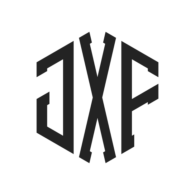 Diseño del logotipo de JXF Letra inicial JXF Monograma Logotipo con forma de hexágono