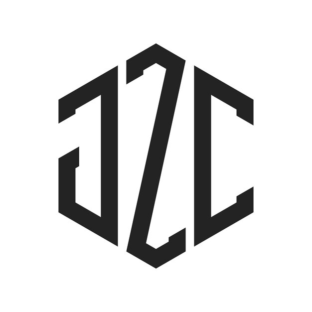 Diseño del logotipo de JZC Letra inicial JZC Monograma Logotipo con forma de hexágono