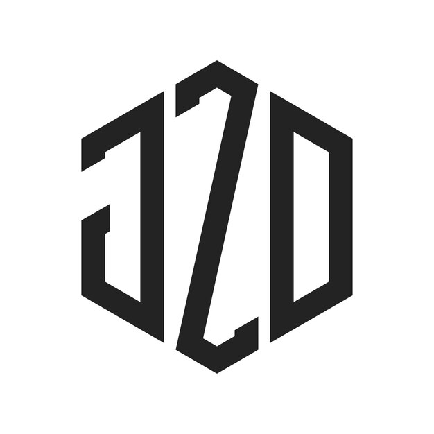Diseño del logotipo de JZD Letra inicial JZD Monograma Logotipo con forma de hexágono