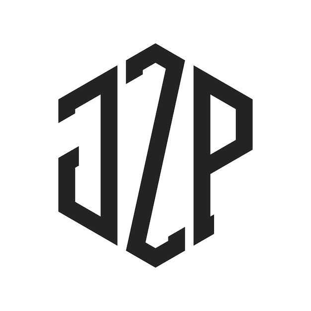 Diseño del logotipo JZP Letra inicial JZP Monograma Logotipo con forma de hexágono