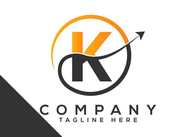 Diseño del logotipo de K Letter Finance Plantilla vectorial Logotipo de negocios de marketing y finanzas