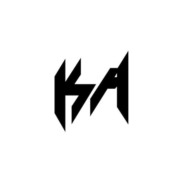 El diseño del logotipo KA monograma letra texto nombre símbolo monocromo logotipo carácter alfabeto logotipo simple
