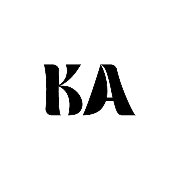 El diseño del logotipo KA monograma letra texto nombre símbolo monocromo logotipo carácter alfabeto logotipo simple