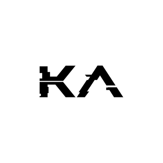 El diseño del logotipo KA monograma letra texto nombre símbolo monocromo logotipo carácter alfabeto logotipo simple