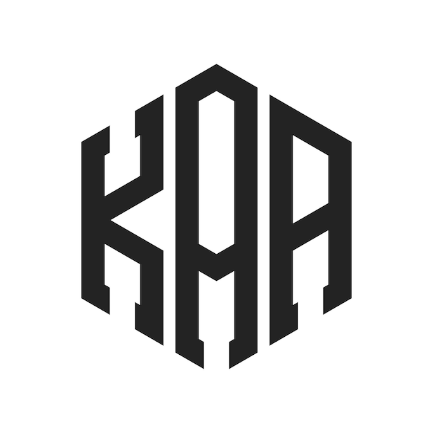 Diseño del logotipo KAA Letra inicial KAA Monograma Logotipo con forma de hexágono