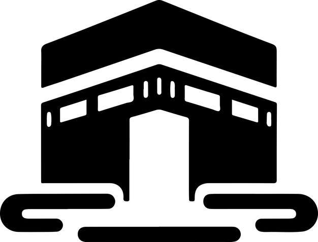 Vector diseño de logotipo de kaaba mínimo icono vectorial silueta de símbolo plano 16