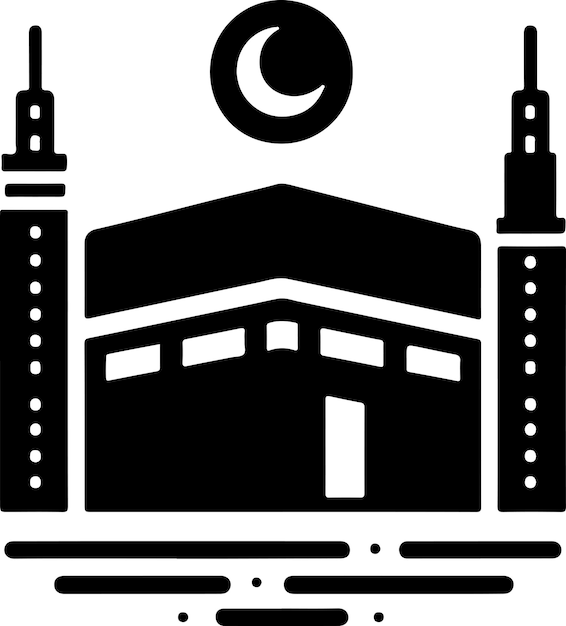 Vector diseño de logotipo de kaaba mínimo icono vectorial silueta de símbolo plano 21