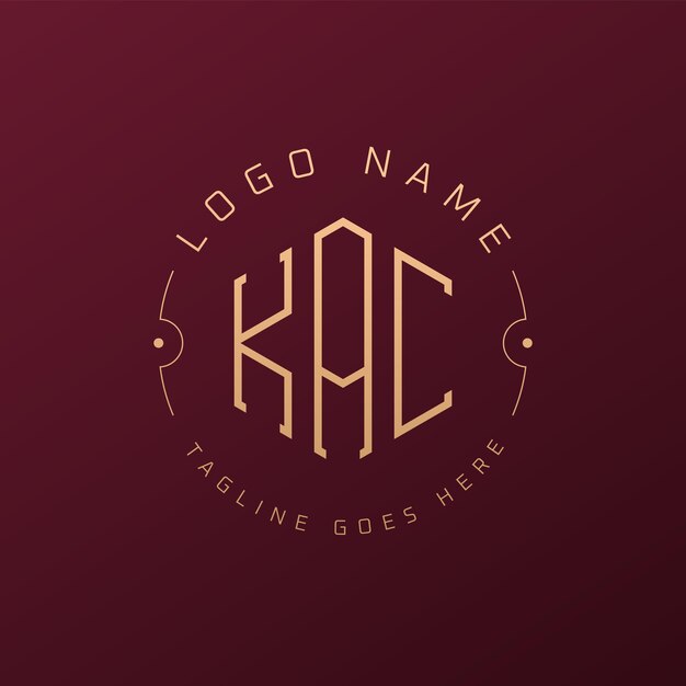 Diseño de logotipo de KAC de lujo Letra elegante KAC Monograma Logotipo minimalista Poligono plantilla de diseño de logotipo KAC