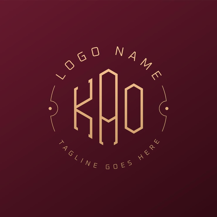 Vector diseño de logotipo de kao de lujo letra elegante kao monograma logotipo minimalista poligono kao modelo de diseño de logotipo