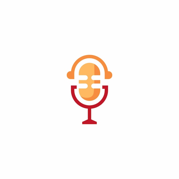 Diseño de logotipo de karaoke de cantante de podcast con ilustración de micrófono retro