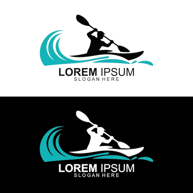 Diseño del logotipo de Kayak Adventure para marcas de aire libre