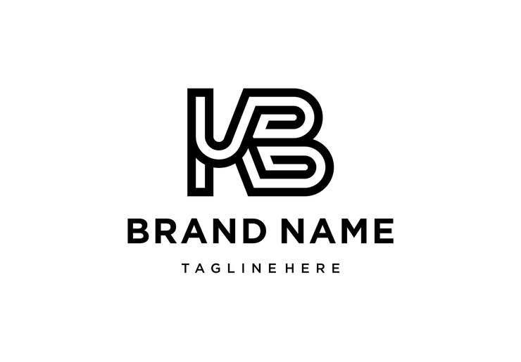Vector diseño de logotipo kb inicial de monograma de letra moderna