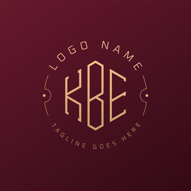 Diseño de logotipo de KBE de lujo Letra elegante KBE Monograma Logotipo minimalista Poligono KBE Templata de diseño de logotipo