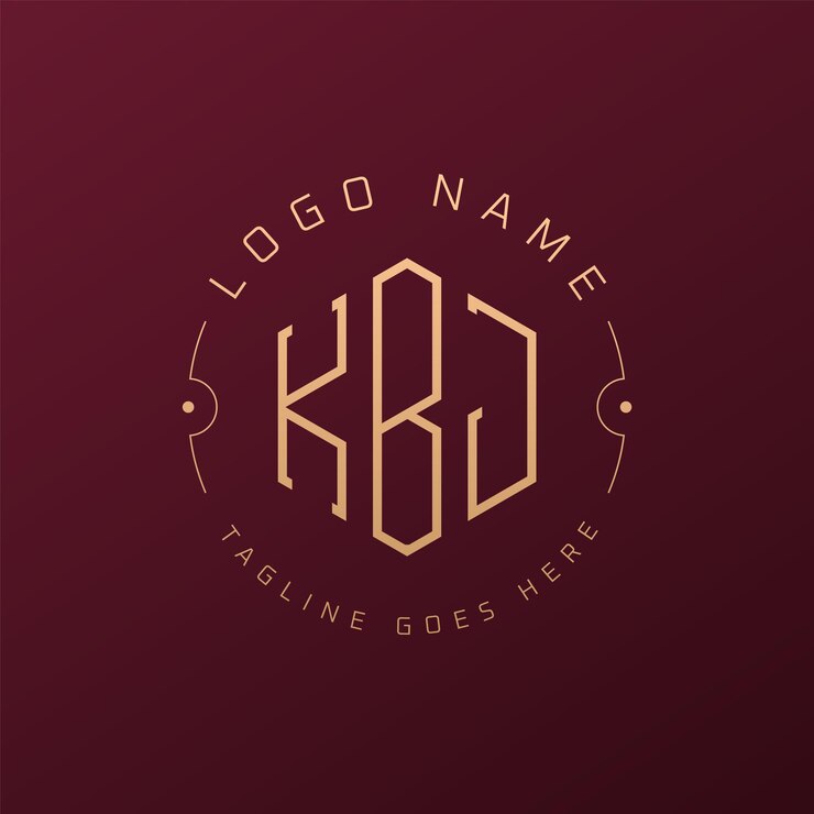 Vector diseño de logotipo de kbj de lujo letra elegante kbj monograma logotipo minimalista poligono plantilla de diseño de logotipo kbj
