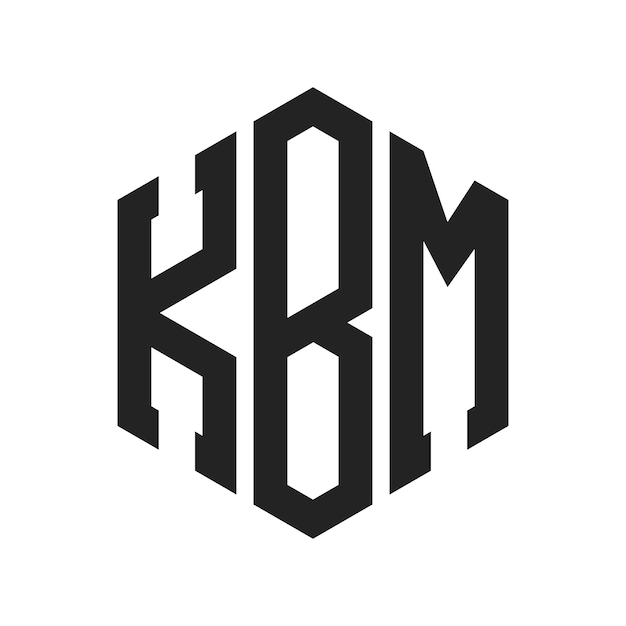Diseño del logotipo de KBM Letra inicial KBM Monograma Logotipo con forma de hexágono