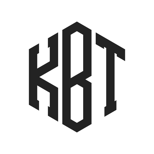 Diseño del logotipo KBT Letra inicial KBT Monograma Logotipo con forma de hexágono