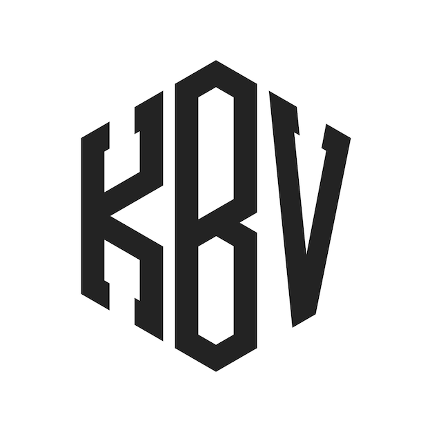 Diseño del logotipo KBV Letra inicial KBV Monograma Logotipo con forma de hexágono