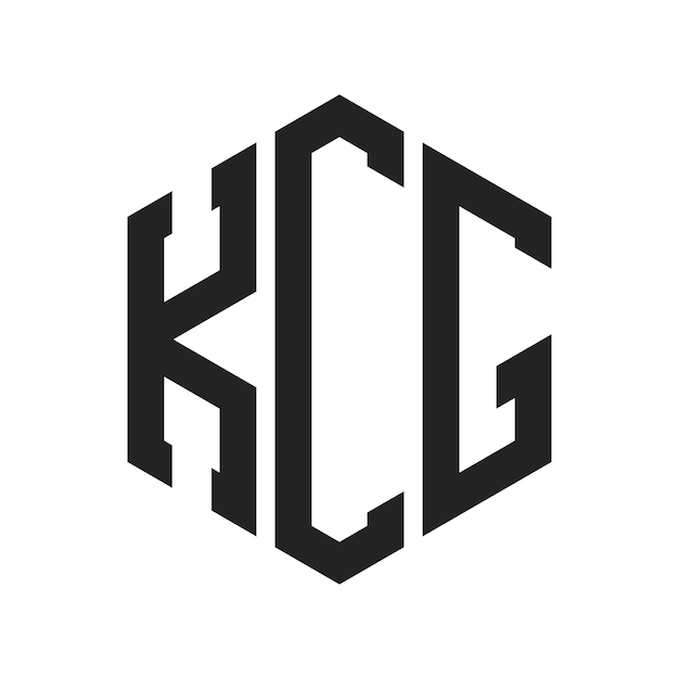 Diseño del logotipo de KCG Letra inicial KCG Monograma Logotipo con forma de hexágono