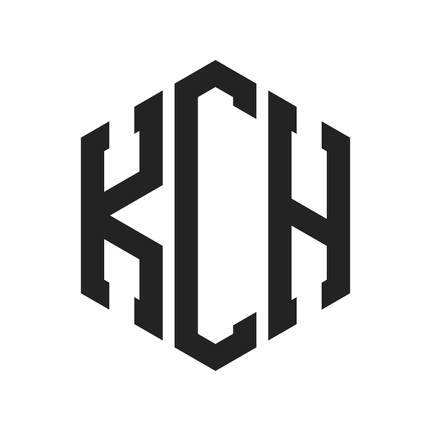 Diseño del logotipo de KCH Letra inicial KCH Monograma Logotipo con forma de hexágono