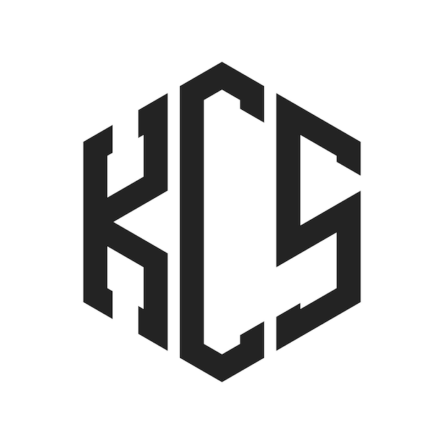 Diseño del logotipo de KCS Letra inicial KCS Monograma Logotipo con forma de hexágono