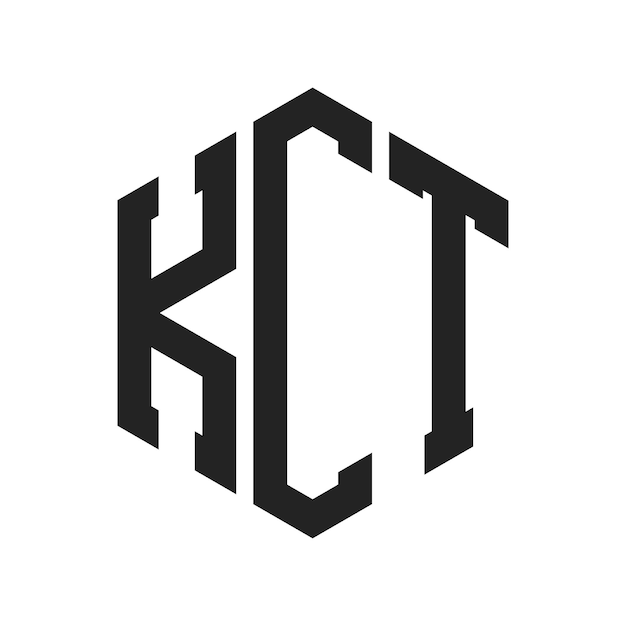 Diseño del logotipo de KCT Letra inicial KCT Monograma Logotipo con forma de hexágono