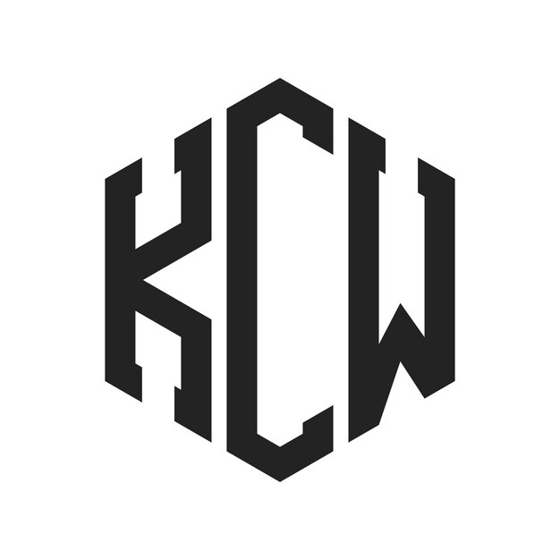 Diseño del logotipo de KCW Letra inicial Monograma de KCW Logotipo con forma de hexágono