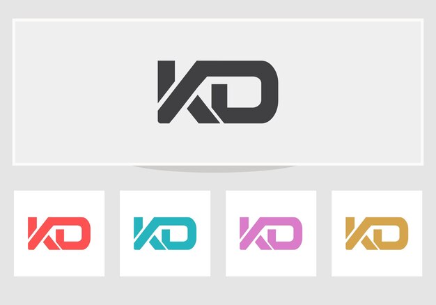 Diseño de logotipo kd creativo logotipo de letra kd con vector de logotipo moderno kd moderno y moderno