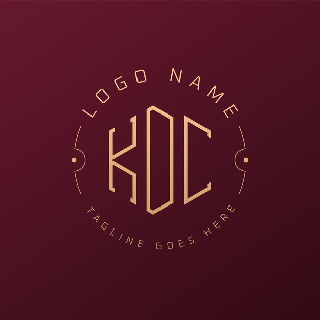 Diseño de logotipo de KDC de lujo Letra elegante KDC monograma logotipo minimalista polígono KDC plantilla de diseño de logotipo