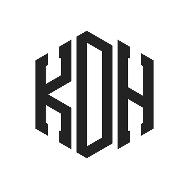 Diseño del logotipo de KDH Letra inicial KDH Monograma Logotipo con forma de hexágono