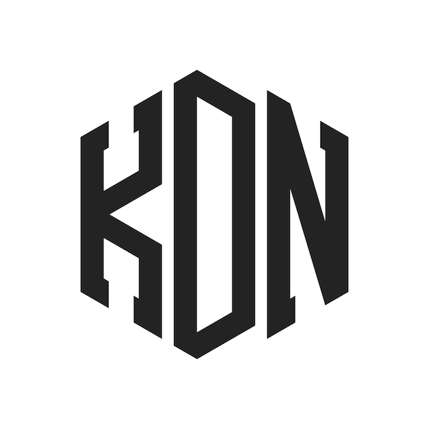 Diseño del logotipo de KDN Letra inicial KDN Monograma Logotipo con forma de hexágono