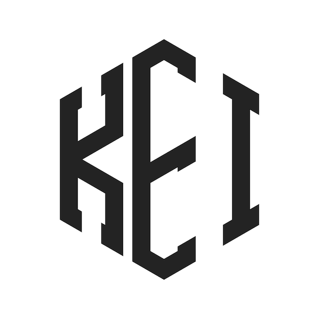 Diseño del logotipo KEI Letra inicial KEI Monograma Logotipo con forma de hexágono
