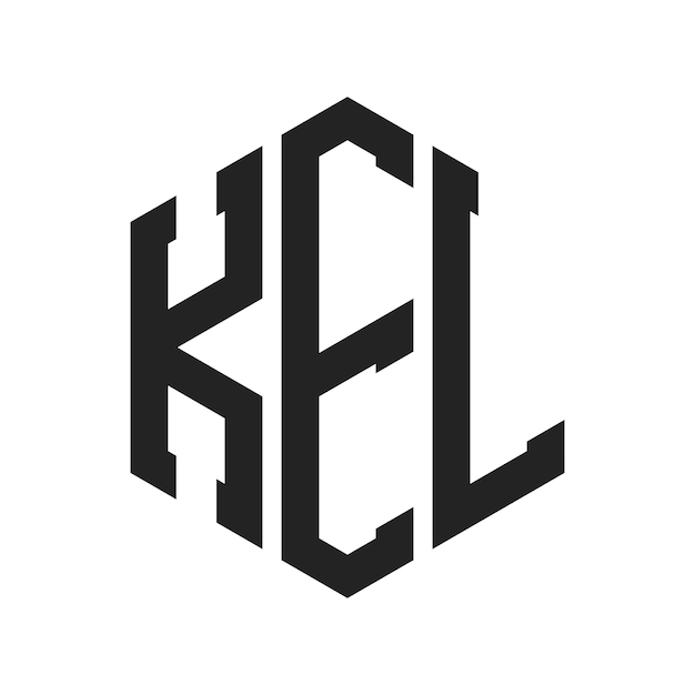 Diseño del logotipo de KEL Letra inicial KEL Monograma Logotipo con forma de hexágono