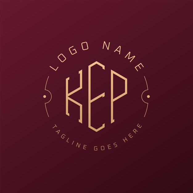 Diseño de logotipo de KEP de lujo Letra elegante KEP Monograma Logotipo minimalista Poligono KEP Template de diseño de logotipo