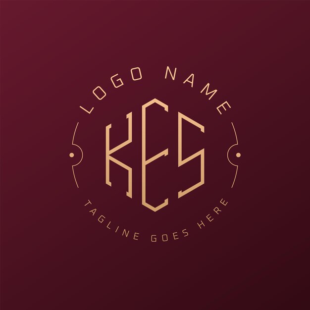 Diseño de logotipo de KES de lujo Letra elegante KES Monograma Logotipo minimalista Poligono KES Template de diseño de logotipo