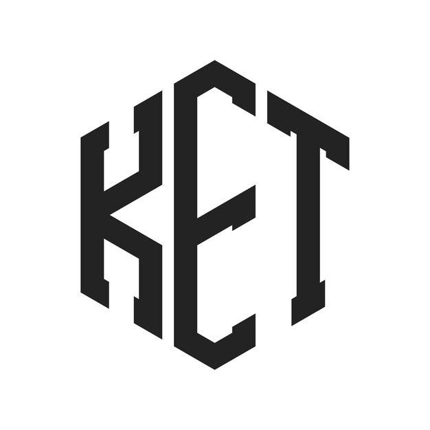 Diseño del logotipo de KET Letra inicial KET Monograma Logotipo con forma de hexágono