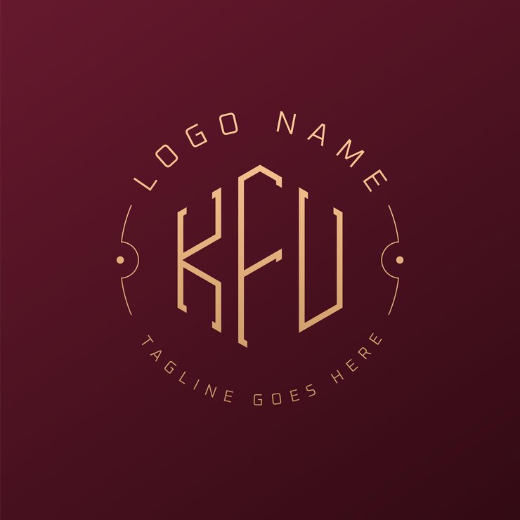 Vector diseño de logotipo de kfu de lujo letra elegante kfu monograma logotipo minimalista poligono kfu template de diseño de logotipo