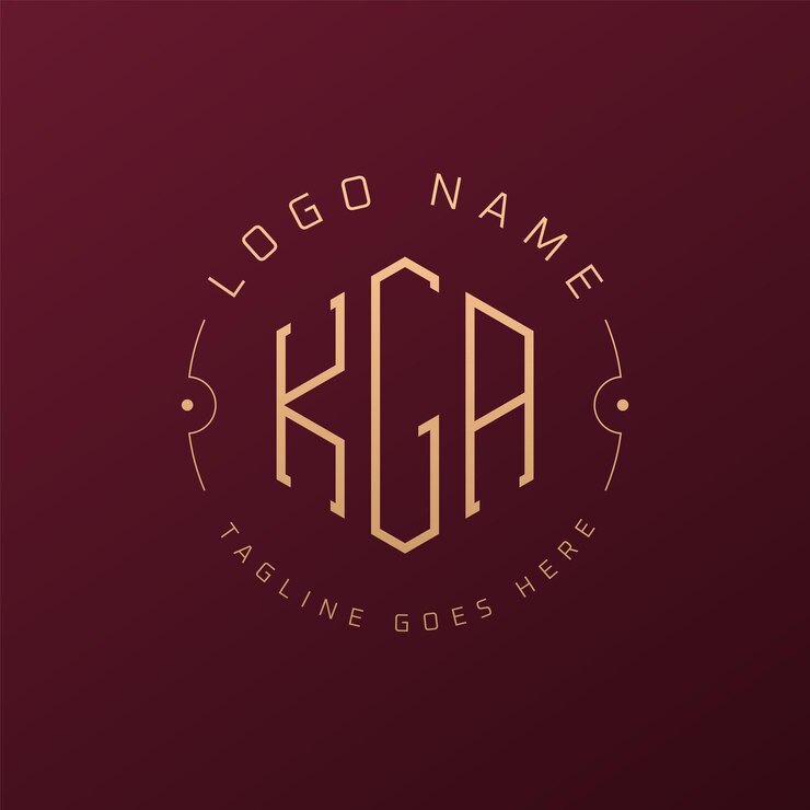 Vector diseño de logotipo kga de lujo letra elegante kga monograma logotipo minimalista poligono kga templata de diseño de logotipo