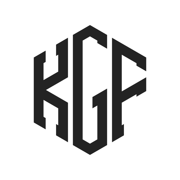 Diseño del logotipo de KGF Letra inicial KGF Monograma Logotipo con forma de hexágono
