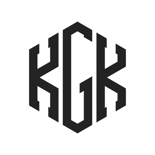 Diseño del logotipo de KGK Letra inicial KGK Monograma Logotipo con forma de hexágono