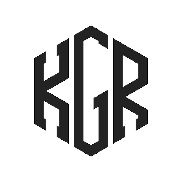Diseño del logotipo KGR Letra inicial KGR Monograma Logotipo con forma de hexágono
