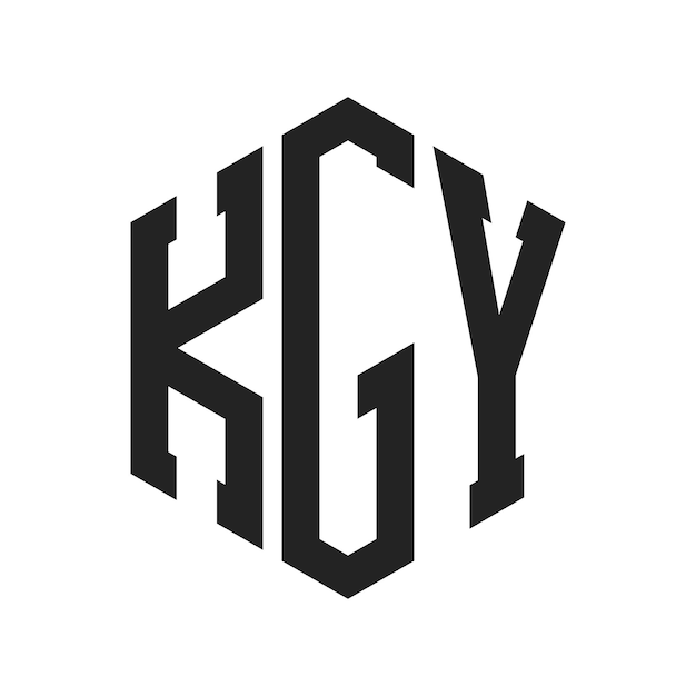 Diseño del logotipo de KGY Letra inicial KGY Monograma Logotipo con forma de hexágono