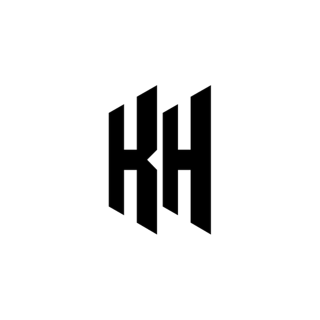 El diseño del logotipo KH monograma letra texto nombre símbolo monocromo logotipo carácter alfabeto logotipo simple