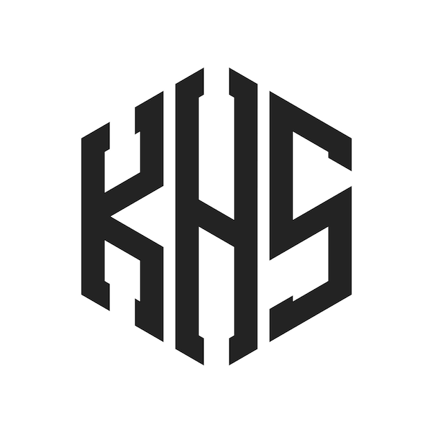 Diseño del logotipo de KHS Letra inicial KHS Monograma Logotipo con forma de hexágono