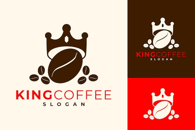 Diseño del logotipo de King Bean Coffee Shop Crown