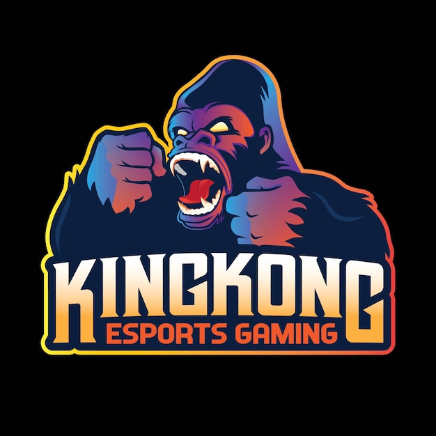 Diseño de logotipo king kong gaming mascot