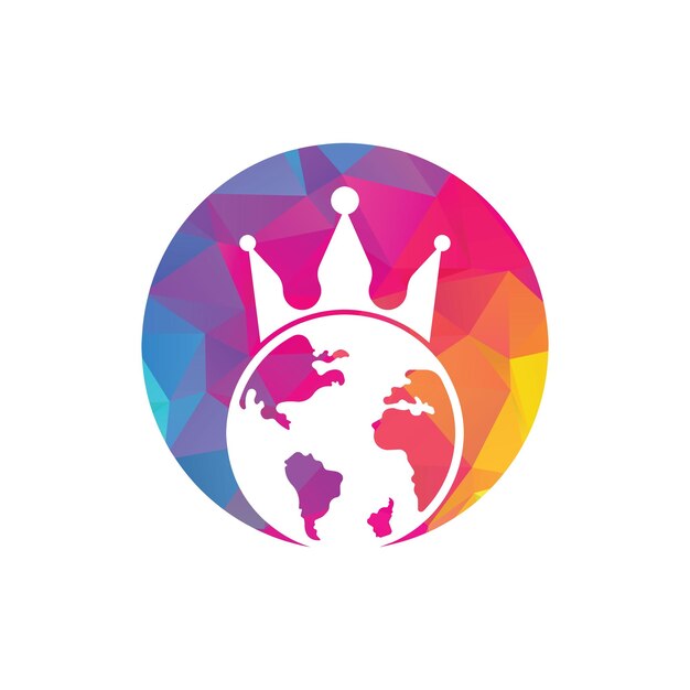 El diseño del logotipo de King Planet Vector Globe King Logo Icon Design